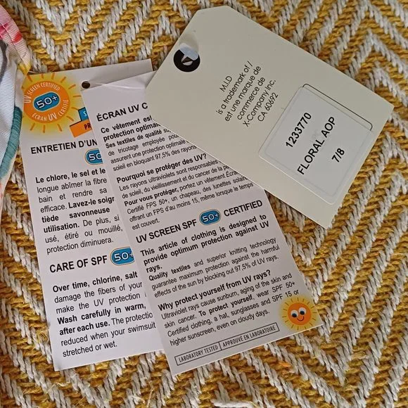 NWT M.I.D. Girls Two-Piece Floral Swimsuit Size 7-8 - Picture 3 of 8